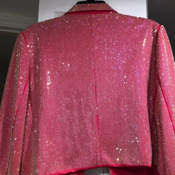 AKIRA Fuchsia Sequin Blazer - Picture 3 of 7